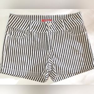 Guess Shorts White/Navy Blue Stripes